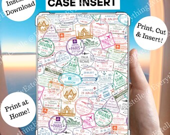 Reizende verhalen - Kindle-hoesje invoegen - afdrukbare pdf - thuis afdrukken - doe-het-zelf - achterkant - cadeau - reader - boekenliefhebber