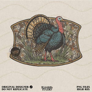 Wild Turkey PNG, Fall Camo Turkey Hunting Sublimation Design, Real Leaf Camo Clipart for Shirt, Camp Mug,Thanksgiving Hunter for Outdoorsman