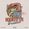Hooked On Freedom PNG | Patriotic Bass Fishing Sublimation | 4th of July Sublimation PNG | American Flag Fish PNG, 4th July Fishing For Boys product logo
