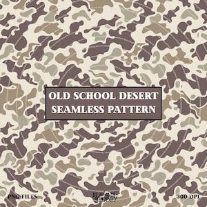 Old School Desert Camo Seamless Pattern PNG, Tan Brown Military Camouflage Background, Hunting Tactical Sublimation Design, Camo Pattern
