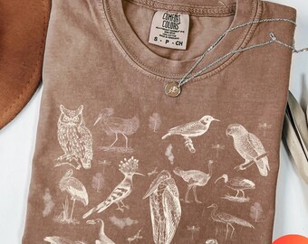 Birds 90s Vintage Style Tshirt, Retro Comfort Colors® Y2k animal t shirt, Minimalist graphic birds lover tee animals wildlife gift t-shirt