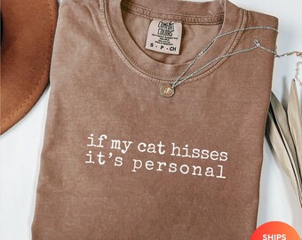 Comfort Colors Cat Mom Shirt, Funny Feline Tee