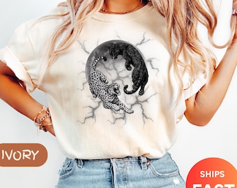 Jaguar Vintage 90s Style Comfort Colors® Tshirt, Big Cat Lover T Shirt, Wild Cat Tee, Animal Art Big Top, Wildlife Gift Tee, Big Cat T-Shirt