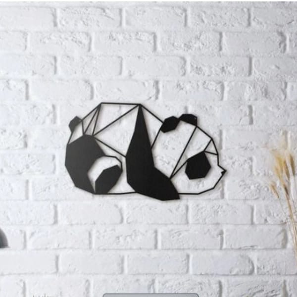 Wall art Panda Minimaliste personnalisable -  Décoration Murale Moderne en PLA, Art 3D Élégant