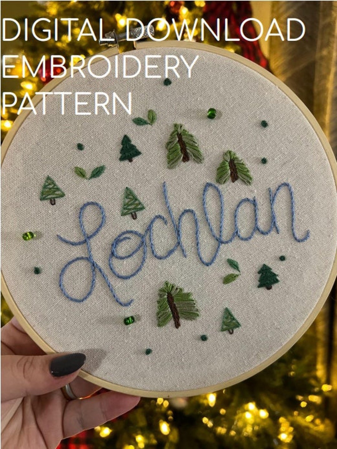 Pattern Around Names Embroidered Name Sign Pattern - Digital Pattern - Embroidery Wall Art ...
