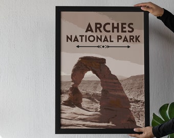 Arches National Park Print, Utah Travel Poster (Digital Download)