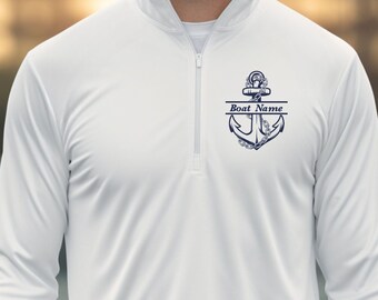 Boat Name Quarter-Zip Pullover | Add your logo or Boat Name Custom Pullover for Boating