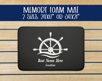 Boat Mat Custom Gift for Boat Personalized Mat Marine Mat Nautical Boat Accessories Boat Gift for Men Boat Name Accessories