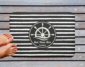 Boat Mat Custom Gift for Boat Personalized Mat Marine Mat Nautical Boat Accessories Boat Gift for Men Boat Name Accessories