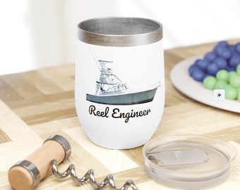 Gobelet à vin de bateau Utilisez la photo de votre bateau Cadeau personnalisé avec nom de bateau Accessoires de bateau cadeau nautique