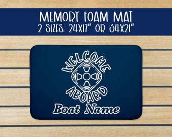 Boat Mat Custom Gift for Boat Personalized Mat Marine Mat Nautical Boat Accessories Boat Gift for Men Boat Name Accessories