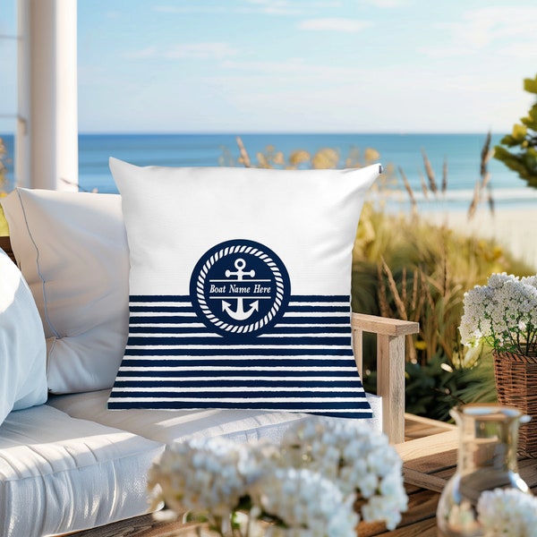 Outdoor Boat Pillow | Boat Gift, Boating Accessories, Sailing Gift, Boat Cushion, Boat Decor, Nautical Pillow, Boat Owner Gift