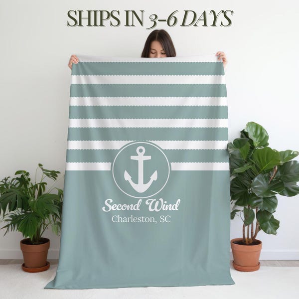 Maritime Anchors Quilted Blanket NCU0TH1311 main image 1