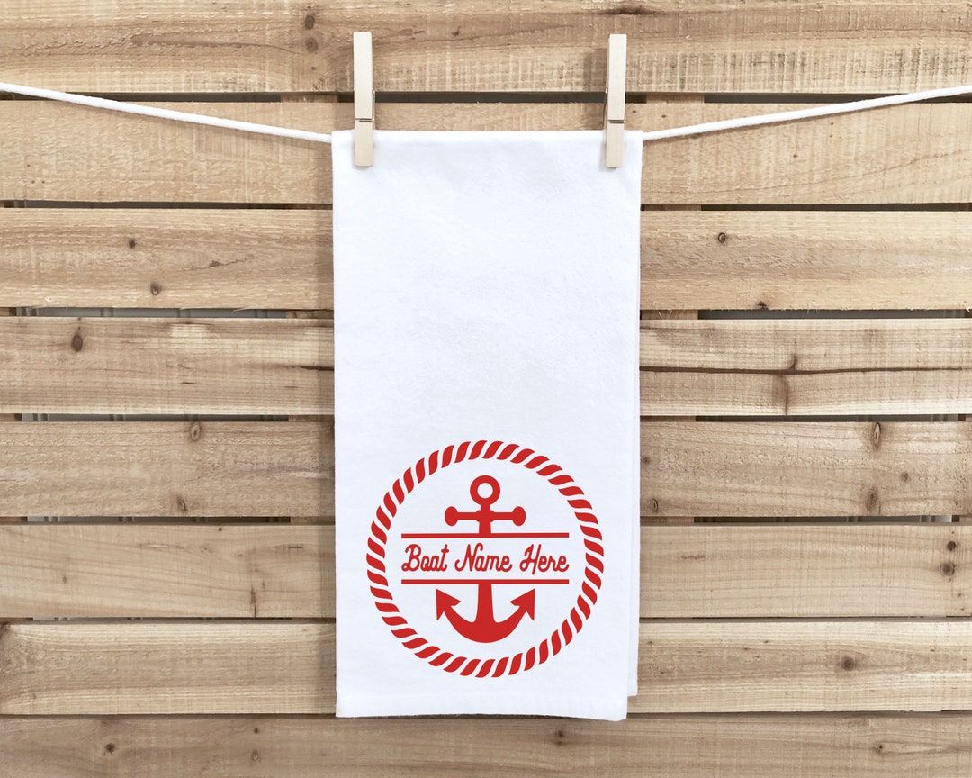 Boat Personalized Hand Towel Boat Gifts, Nautical Hand Towel, Boat