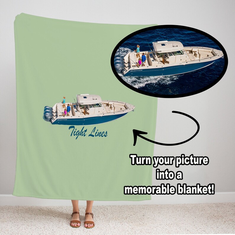 Boat Name Blanket Custom Boat Bedding, Boat Owner Gift, Gifts for