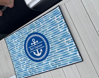 Boat Name Mat Boat Welcome Mat Boat Gifts Ideas Nautical Decor Boat Accessories Boat Owner Gift Personalized, Boater Gift, Yacht Mat