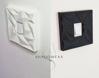 Light Switch Cover Surround Textured Modern Black/White Single Switch