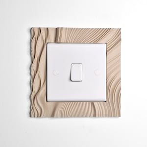 Wavy Light Switch Surround | Modern Light Switch Frame | Textured Switch Cover | Parametric Wall Decor image 1