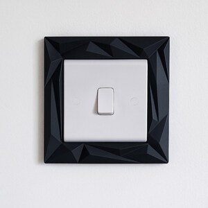 Modern Geometric Light Switch Surround | UK Light Switch Frame | Minimalist Switch Cover | Decorative Light Switch Border image 1