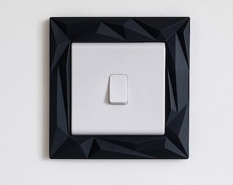 Modern Geometric Light Switch Surround | UK Light Switch Frame | Minimalist Switch Cover | Decorative Light Switch Border