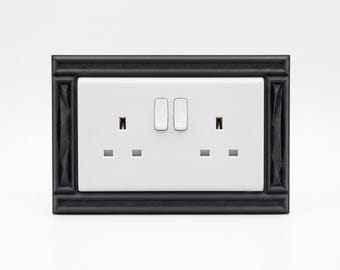 Modern Plug Socket Surround | Decorative UK Socket Cover | Minimalist Socket Frame | Wall Decor