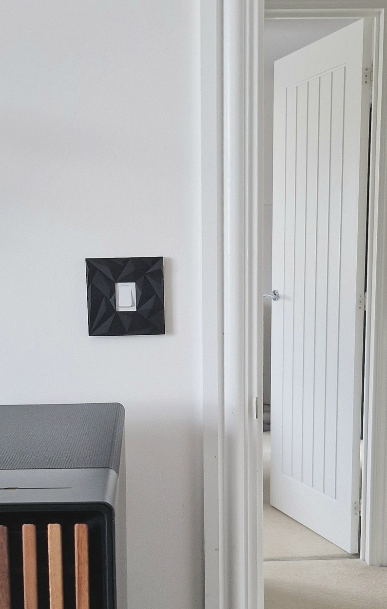 Light Switch Cover Surround Modern Black Single Switch Etsy UK
