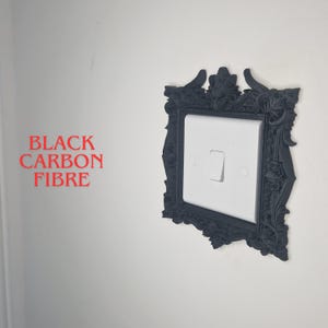 Dragon Light Switch Surround | Gothic Dragon Switch Frame | Baroque Wall Decor | Decorative Switch Cover Black CF