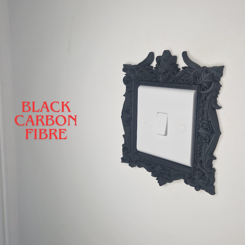 Dragon Light Switch Surround | Gothic Dragon Switch Frame | Baroque Wall Decor | Decorative Switch Cover Black CF