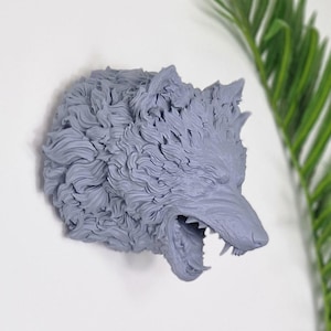 Wandbehang Wolfskopf | Wolf Wandhalterung | Wolfskopf Dekor - Viele Farben