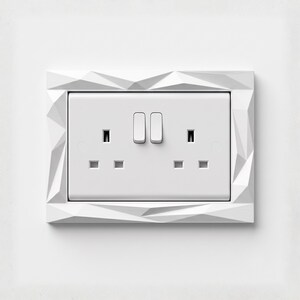 Geometric Plug Socket Surround | Modern Socket Frame | Decorative UK Socket Cover | Minimalist Wall Decor