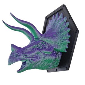 Triceratops Dinosaur Wall Panel | 3D wall Panels Decor | Dinosaur Decor | Jurassic Wall Art | Gaming Decor | Mounted T Rex Head