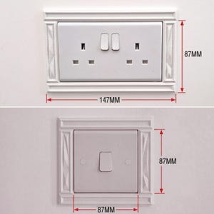Modern Plug Socket Surround | Decorative UK Socket Cover | Minimalist Socket Frame | Wall Decor image 6