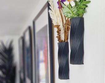 Modern Wall Vase Set: Twisted Matte Colours