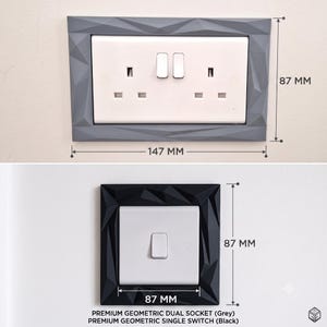 Geometric Plug Socket Surround | Modern Socket Frame | Decorative UK Socket Cover | Minimalist Wall Decor zdjęcie 10