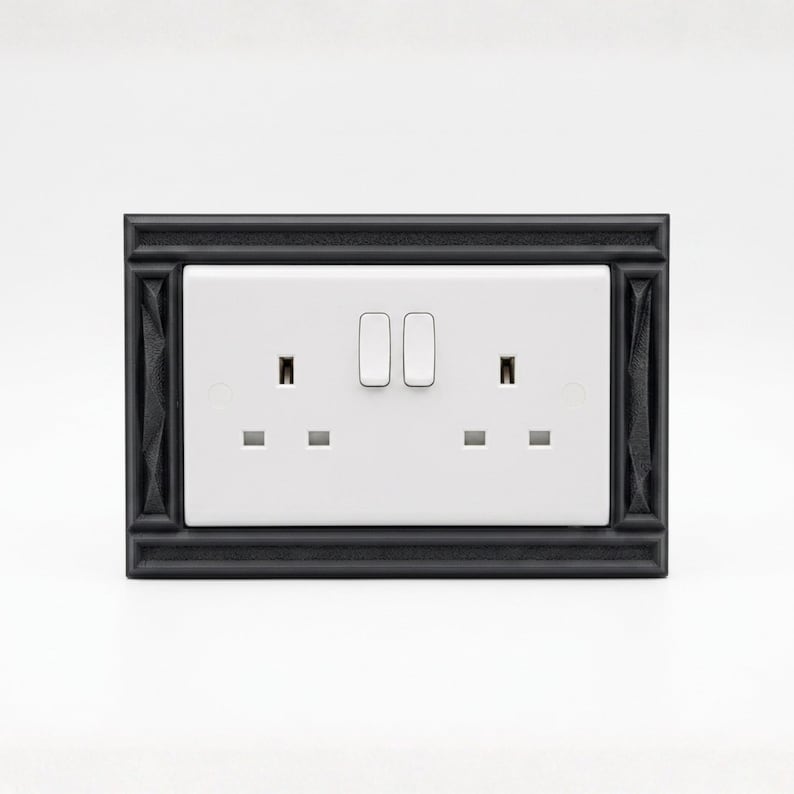 Modern Plug Socket Surround | Decorative UK Socket Cover | Minimalist Socket Frame | Wall Decor image 1