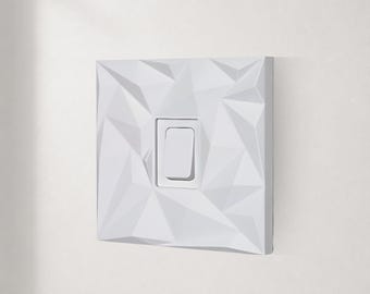 Modern Light Switch Cover | Geometric Switch Surround | Self Adhesive UK Light Switch Plate | Single & Double | Minimalist Home Decor