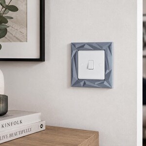 Modern Geometric Light Switch Surround | UK Light Switch Frame | Minimalist Switch Cover | Decorative Light Switch Border image 7