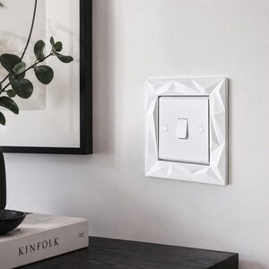 Modern Geometric Light Switch Surround | UK Light Switch Frame | Minimalist Switch Cover | Decorative Light Switch Border image 2