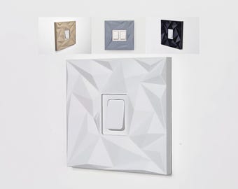 Light Switch Cover Surround Modern Switch | Single Double Light Switch Cover | Modern Switch Plate Cover | Black White Grey Switch Surround