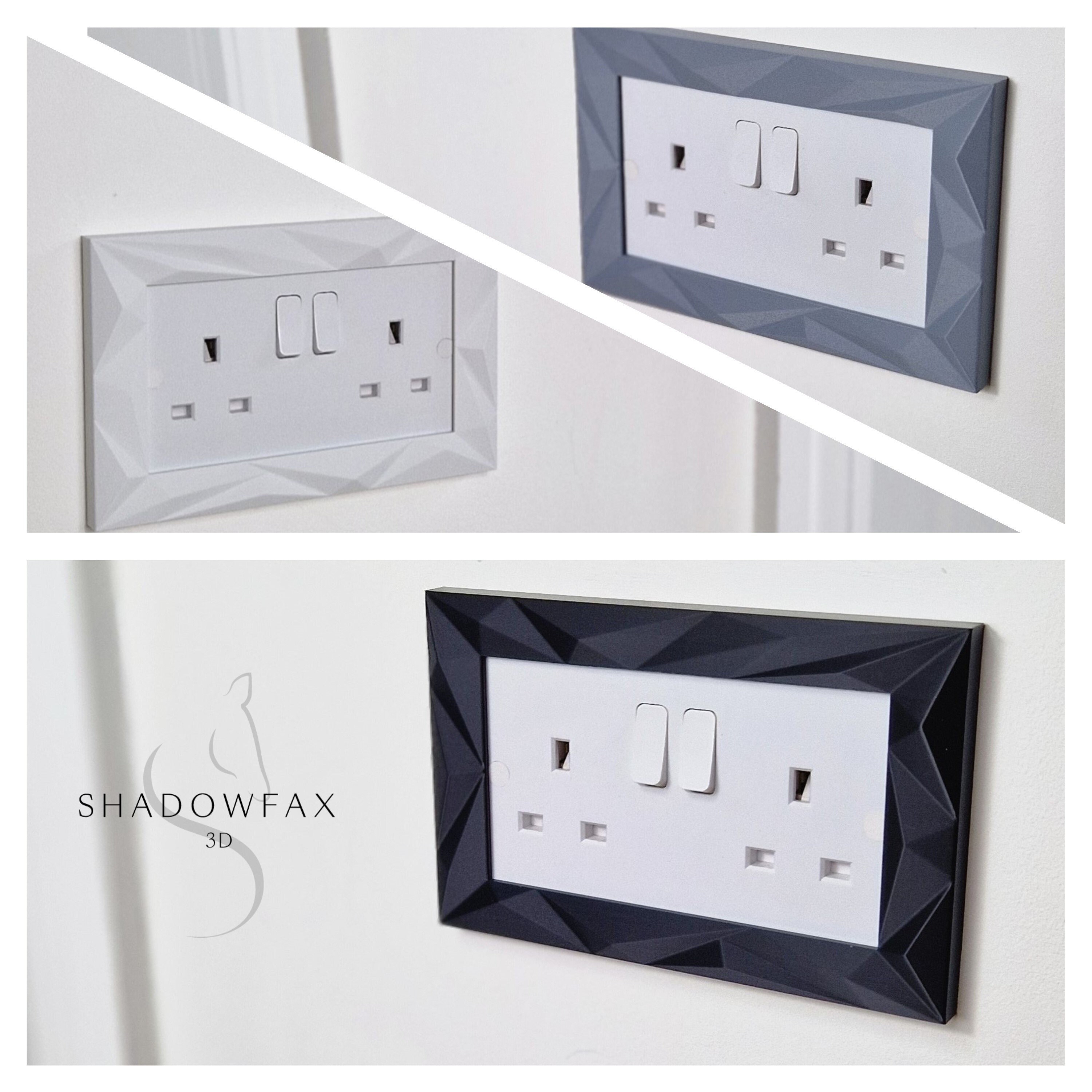 Black Matte Vinyl Sticker Skin For UK Double Light Switch & Socket – Easy Peel & Stick Cover
