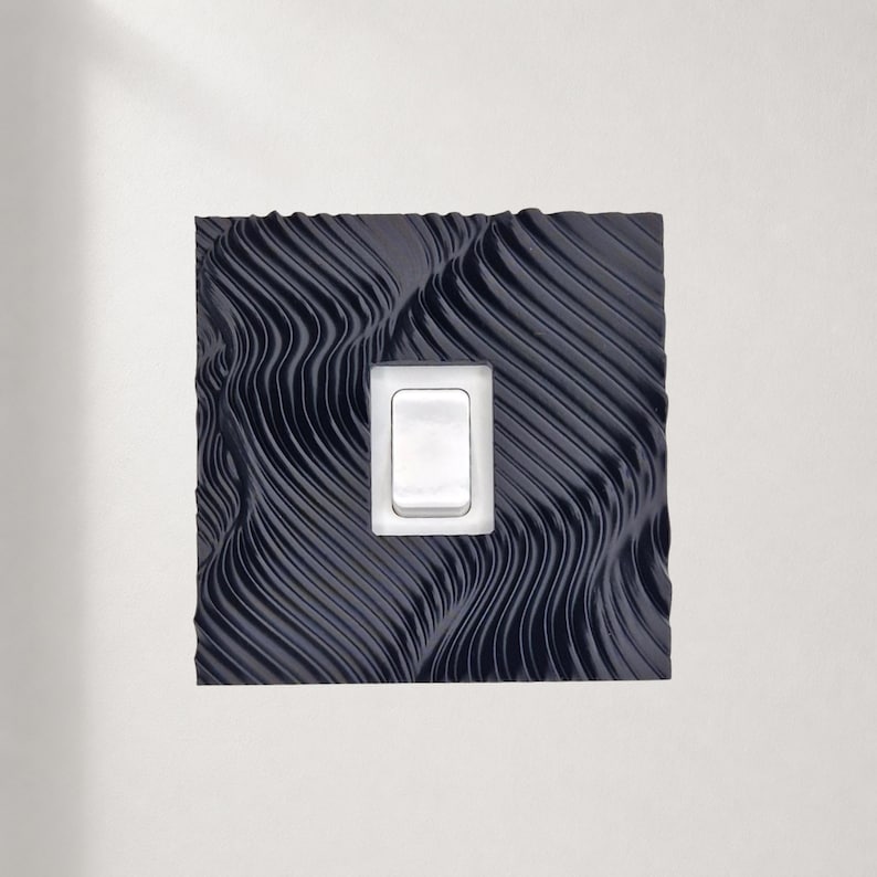 Modern Wavy Light Switch Cover | Parametric Switch Frame | Decorative UK Light Switch Cover image 1