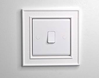 Modern Light Switch Surround | Decorative Switch Frame | Self Adhesive UK Light Switch Border | Minimalist Wall Decor
