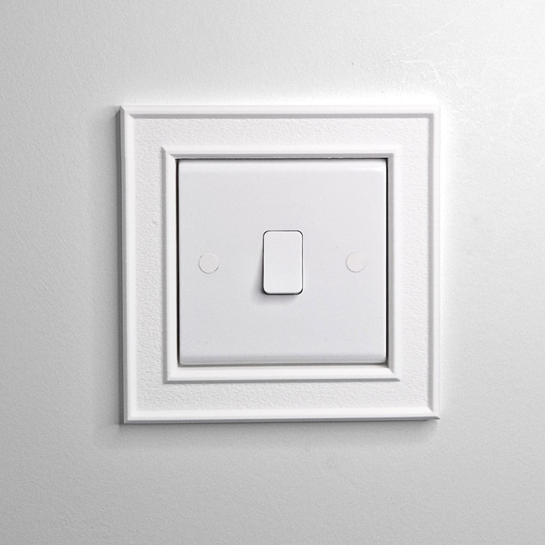 Modern Light Switch Surround | Decorative Switch Frame | Self Adhesive UK Light Switch Border | Minimalist Wall Decor image 1