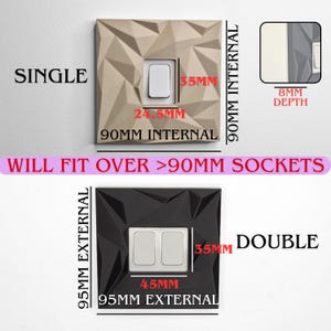Modern Light Switch Cover | Geometric Switch Surround | Self Adhesive UK Light Switch Plate | Single & Double | Minimalist Home Decor image 8