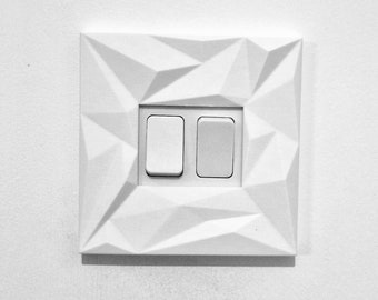 Light Switch Cover Surround Modern White Double switch