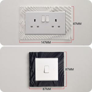 Wavy Light Switch Surround | Modern Light Switch Frame | Textured Switch Cover | Parametric Wall Decor image 8