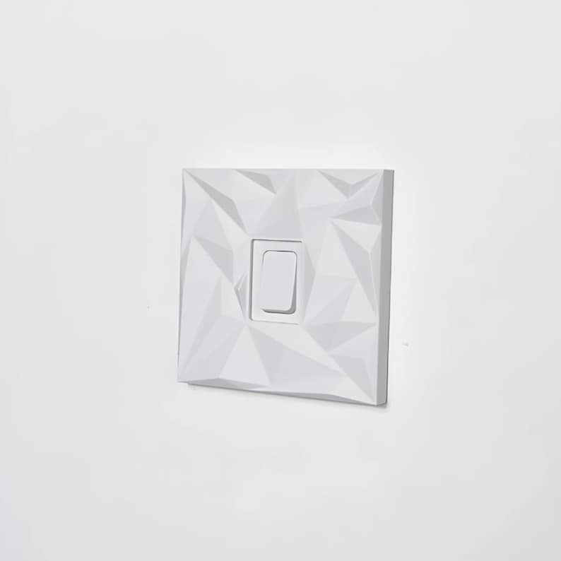 Coloured Light Switch Cover Surround | Self Adhesive Light Switch Cover | Decorative Switch Plate Cover | Colourful Light Switch Cover White