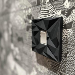 Modern Light Switch Cover | Geometric Switch Surround | Self Adhesive UK Light Switch Plate | Single & Double | Minimalist Home Decor image 3