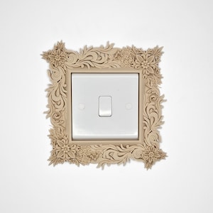 Floral Light Switch Surround | Baroque Switch Frame | Decorative UK Socket Cover | Wall Decor image 1