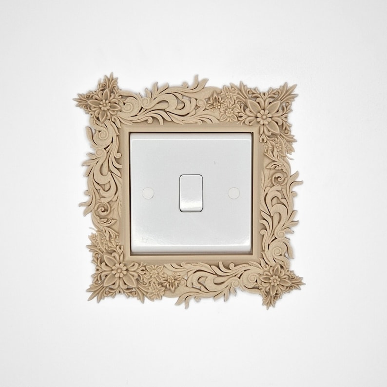 Floral Light Switch Surround | Baroque Switch Frame | Decorative UK Socket Cover | Wall Decor image 1